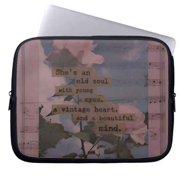 Aestetiska citat, ro, kvinnlig vintage, romantisk laptop fodral (Framsidan)