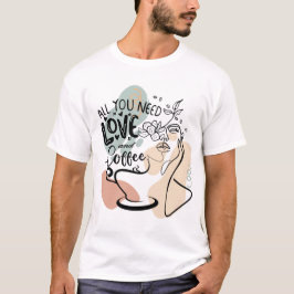 Aestetiska illustrationer, flickkaffe t shirt