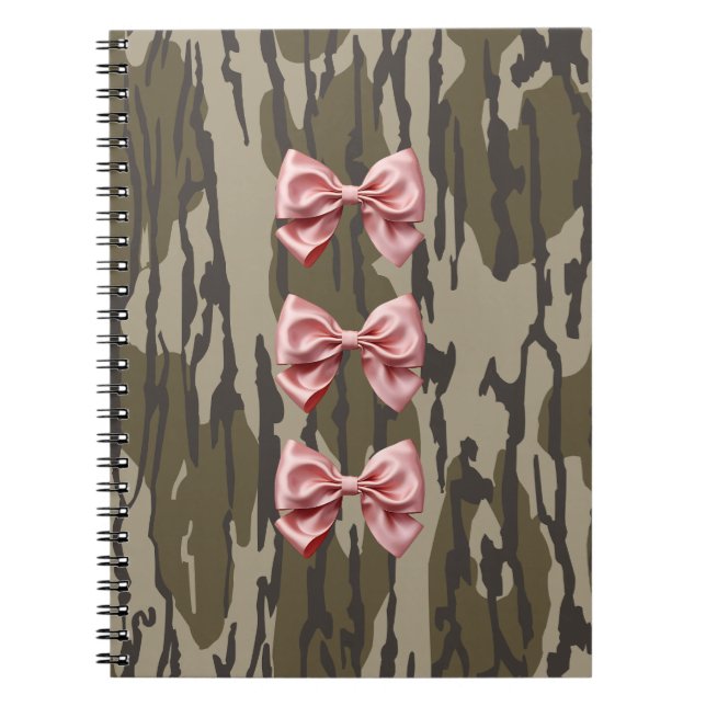 Aestetiskt Bottomland Camo Baby Rosa Rosett band & Anteckningsbok (Framsidan)