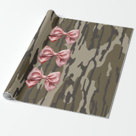 Aestetiskt Bottomland Camo Baby Rosa Rosett band & Presentpapper