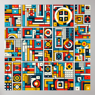 Aestetiskt färgämne Geometric Mönster Poster