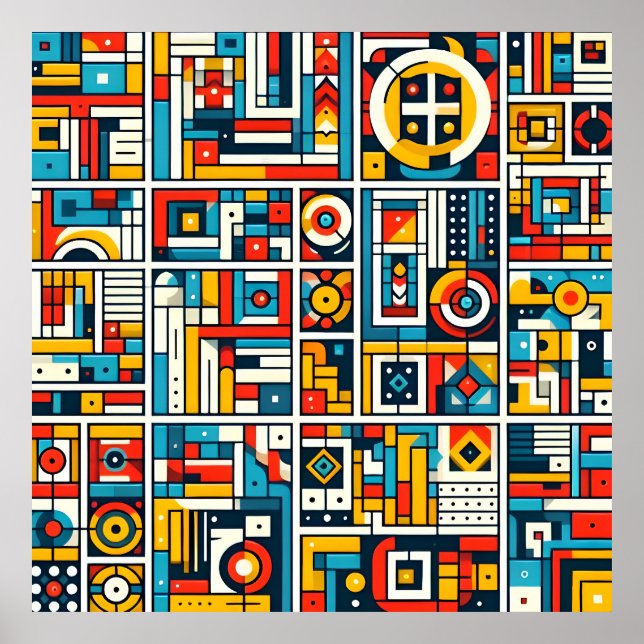 Aestetiskt färgämne Geometric Mönster Poster (Framsidan)