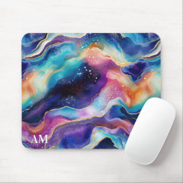 Aestetiskt färgat regnbågagat glitter struktur musmatta