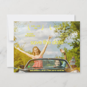 Aestetiskt foto bröllop poster spara datumet