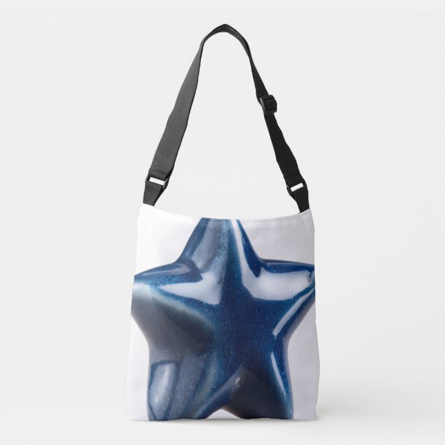 Aesthetic 3D Blue Star Art Tote Bag Axelväska (Framsida)