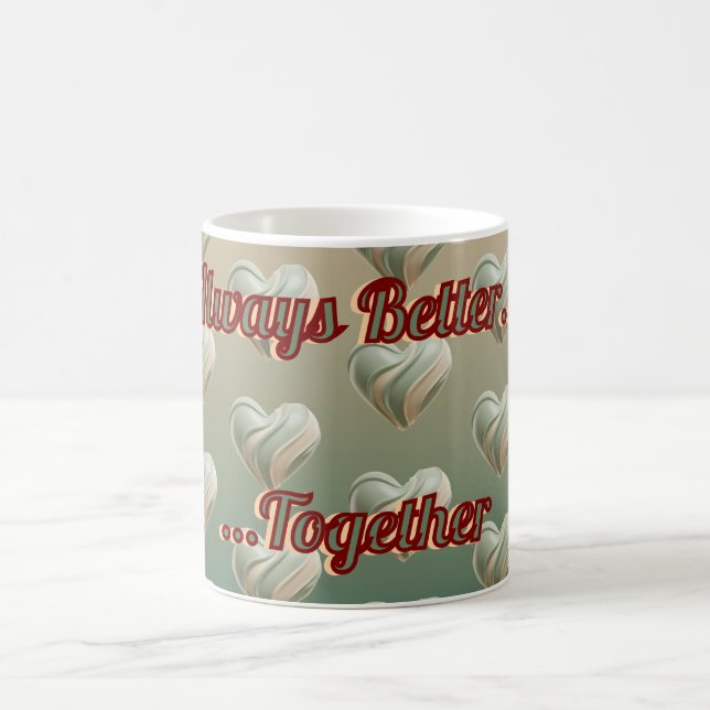 Aesthetic 3D Heart Green Valentine's | Custom Mug Kaffemugg (Center)