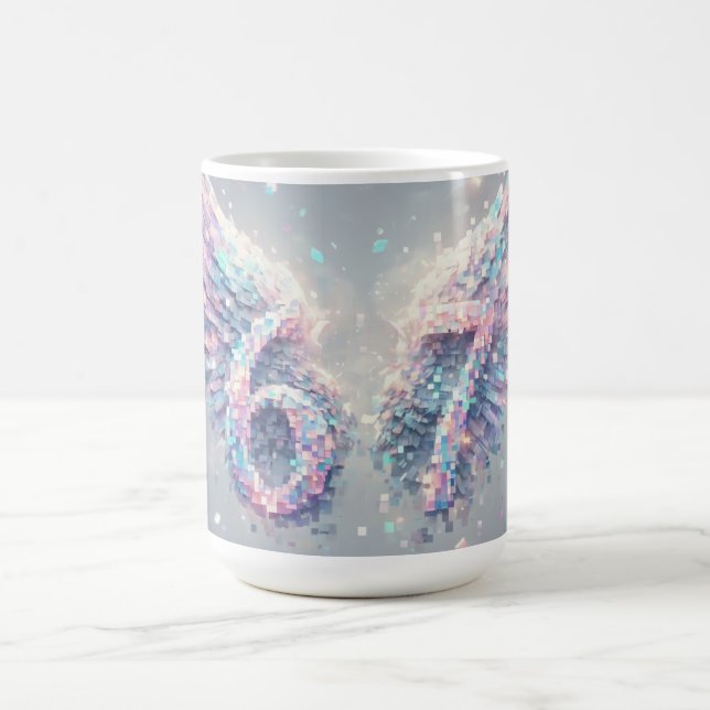 Aesthetic Angel Trendy Y2K 2000s Futuristic Neon Kaffemugg (Center)