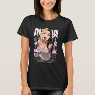 Aesthetic Anime Girl Tattoos Chaos Goth Streetwear T Shirt