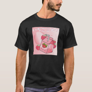 Aesthetic Anime Strawberry Milkshake for Otaku T Shirt