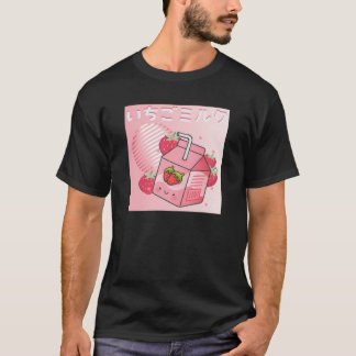 Aesthetic Anime Strawberry Milkshake for Otaku T Shirt