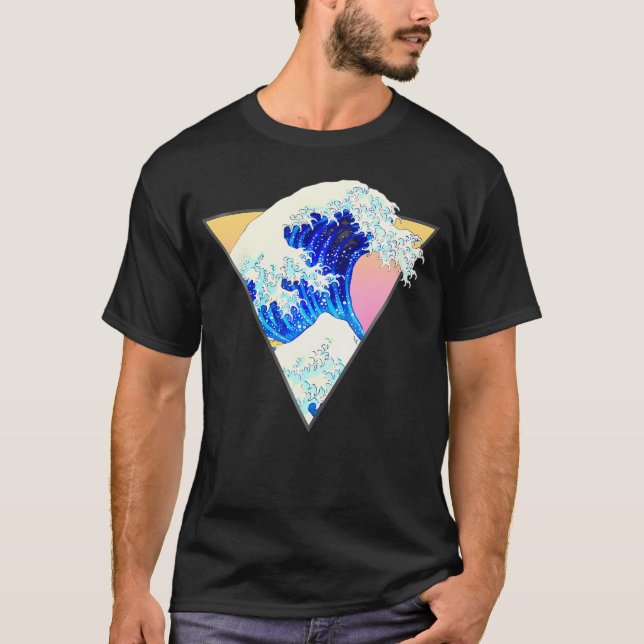 Aesthetic Anime Underbar Wave Anime T Shirt (Framsida)