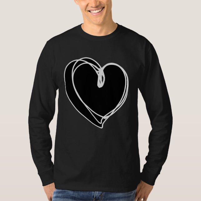 Aesthetic Black Heart T Shirt (Framsida)