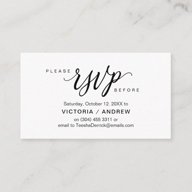 Aesthetic Black Script, Party OSA Response Tilläggskort (Framsida)