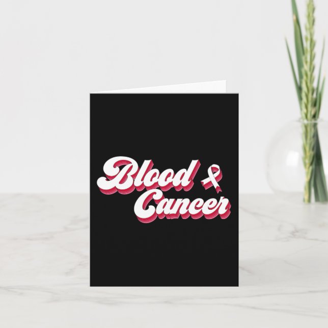 Aesthetic Blood Cancer Awareness Red Ribbon Tee me Kort (Framsida)