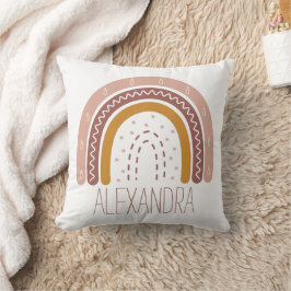 Aesthetic Boho Bohemian Rainbow Namn Kudde