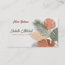 Aesthetic Boho Tropical Wellness Coach Card Visitkort