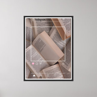"Aesthetic Bok Flatlay Wall Art" Canvastryck