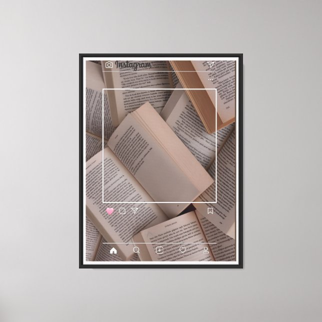 "Aesthetic Bok Flatlay Wall Art" Canvastryck (Framsida)