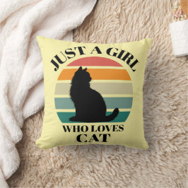 Aesthetic Cat Silhouette Retro Dekorativ kudde