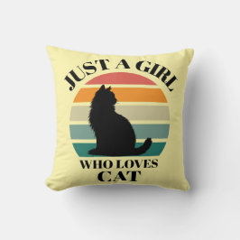 Aesthetic Cat Silhouette Retro Dekorativ kudde