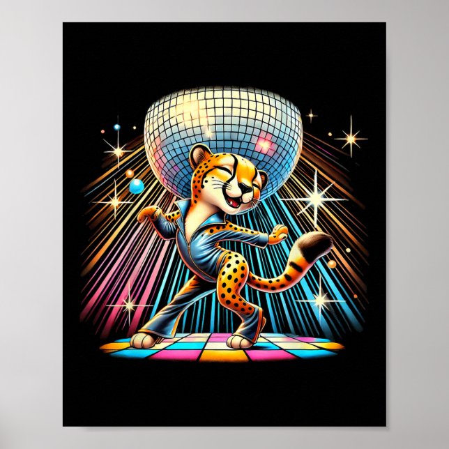 Aesthetic Cheetah Disco Dancer Spooky Dance Kids H Poster (Framsidan)