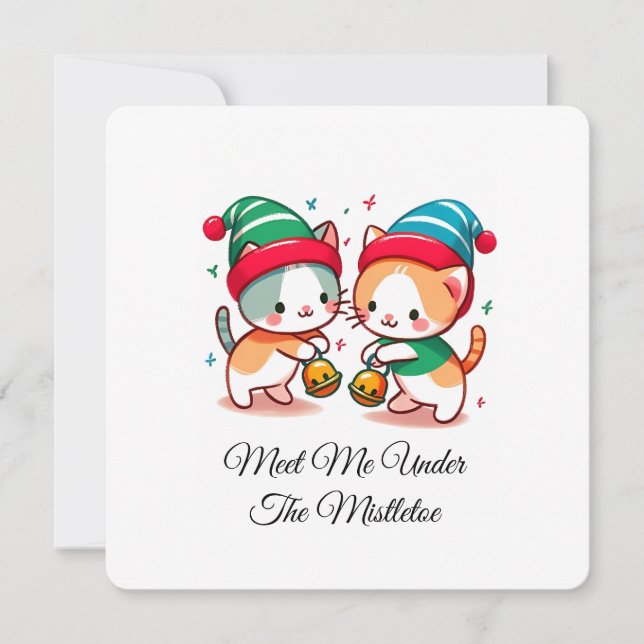 Aesthetic Christmas Pattern Santa Candy Minimalist Inbjudningar (Framsida)
