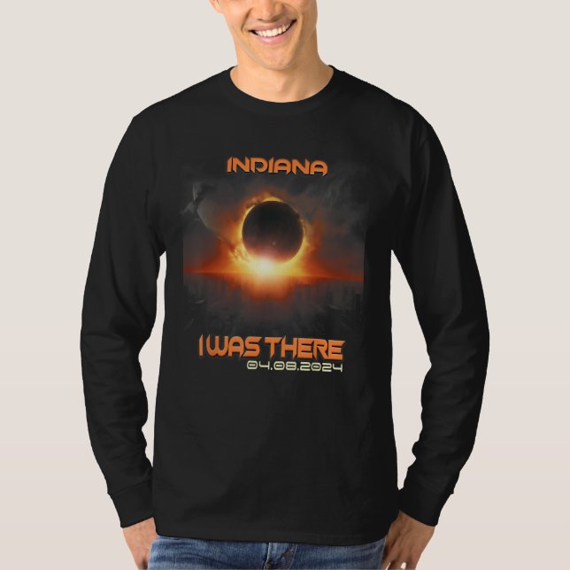 Aesthetic Cityscape Total Solar Eclipse 2024 India T Shirt (Framsida)