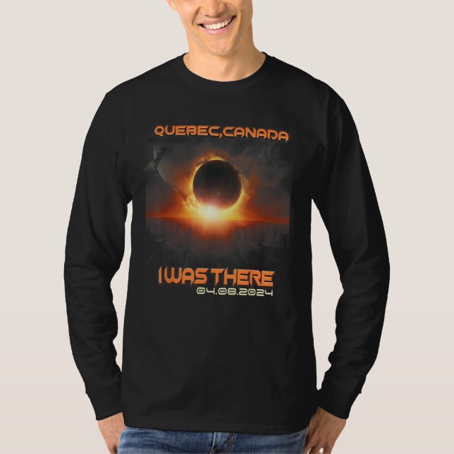 Aesthetic Cityscape Total Solar Eclipse 2024 Quebe T Shirt (Framsida)
