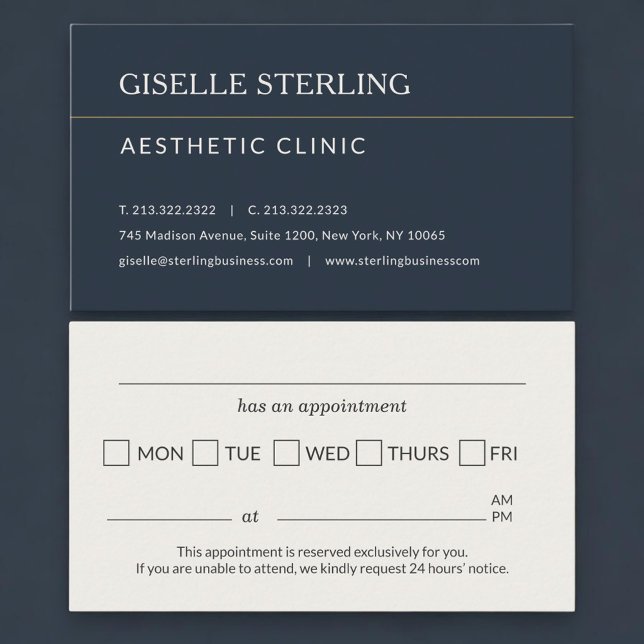 Aesthetic Clinic Office Appointment Reminder Tidsbeställning Kort (Skapare uppladdad)