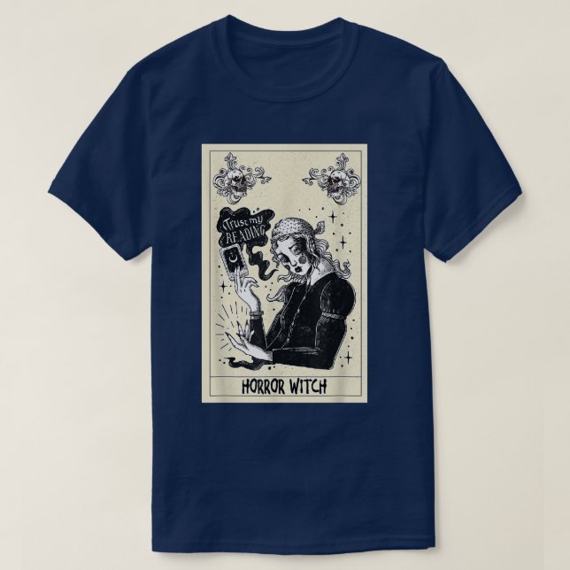 Aesthetic Clothes Witches Tarot Vampire Horror Wit T Shirt (Design framsida)