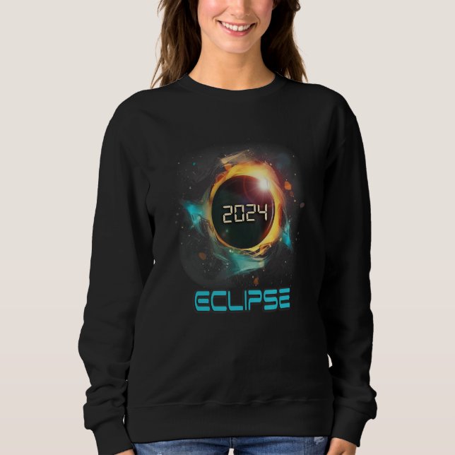 Aesthetic Colorful Total Solar Eclipse 2024 T Shirt (Framsida)