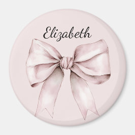 Aesthetic coquette pink bow Personalized Name Magnet