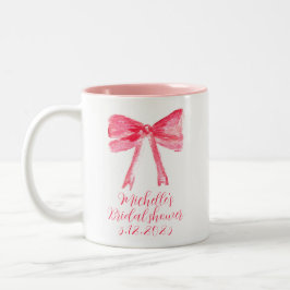 Aesthetic Coquette Rosa Bow Elegant Möhippa Två-Tonad Mugg