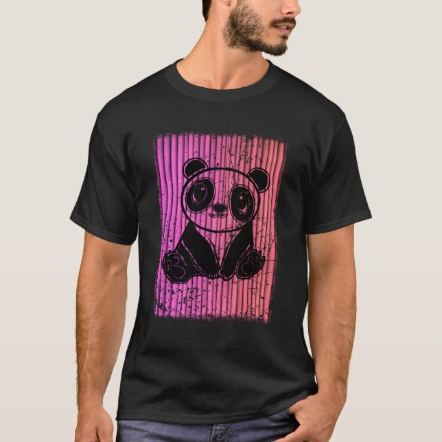 Aesthetic Cute Panda T Shirt (Framsida)