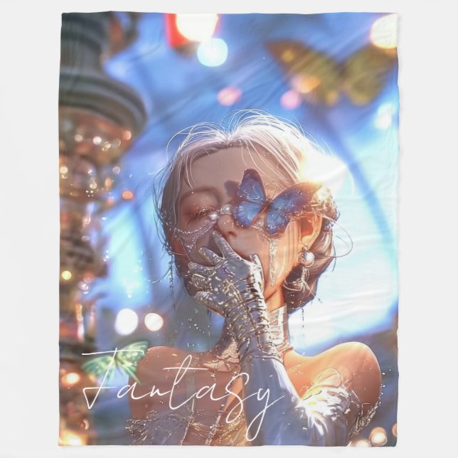 Aesthetic / Dark Fantasy Girl Fleecefilt (Framsidan)