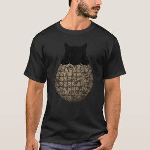 Aesthetic Disco Boll Camo Black Cat Disco Cat T Shirt