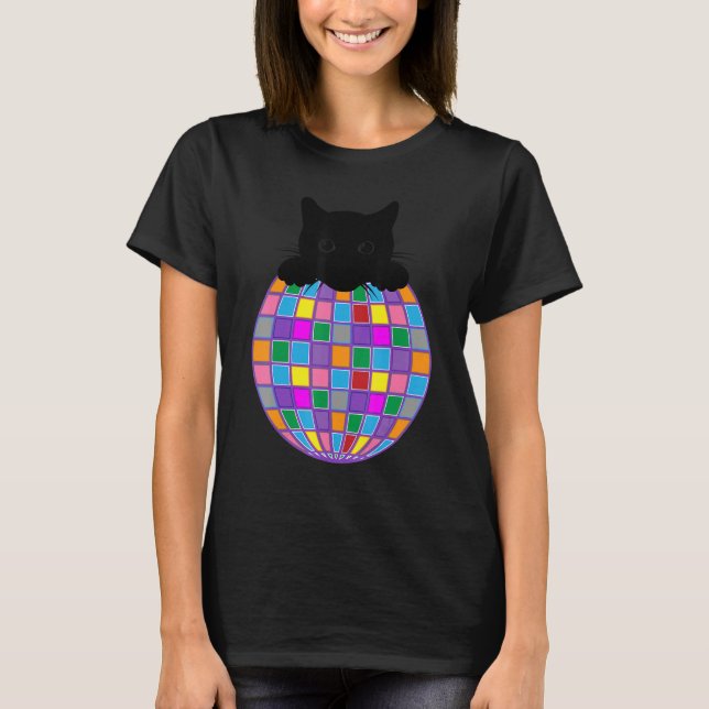 Aesthetic Disco Boll Psychedelic Black Disco C T Shirt (Framsida)