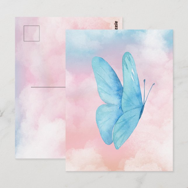 Aesthetic dreamamy butterfly vykort (Fram/baksida)