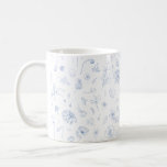 Aesthetic Elegance Beautily Blommigt Blue Mönster Kaffemugg<br><div class="desc">Börja din dag med lite elegans med den vackert designade blommigten mugg. Med en skarp vit bakgrund med ömtålig, handritad, blå botanisk mönster kombinerar mugg enkelhet och charm i ett tidlöst biet. Perfekt för att njuta av morgonkaffe, te eller någon hett, gör det snyggt till ditt kök eller kontor. Dess...</div>