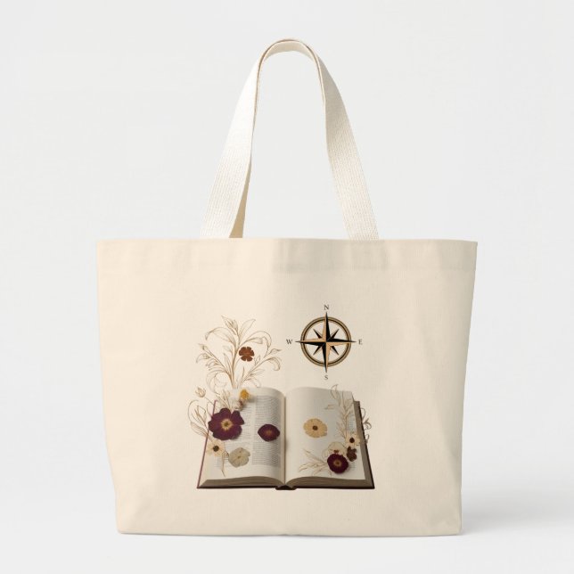 Aesthetic Enchanted Bookworm Jumbo Tote Bag  Jumbo Tygkasse (Framsidan)
