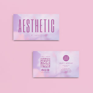 Aesthetic Esthetician Lila Holography Visitkort