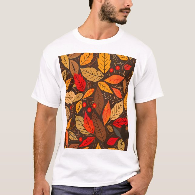 Aesthetic Fall Löv Mönster T Shirt (Framsida)