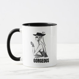 Aesthetic Fashion Girl Mugg | Svart & Vit Underbar