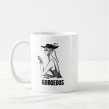 Aesthetic Fashion Girl Mugg | Svart & Vitt Underba