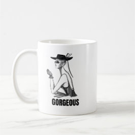Aesthetic Fashion Girl Mugg | Svart & Vitt Underba