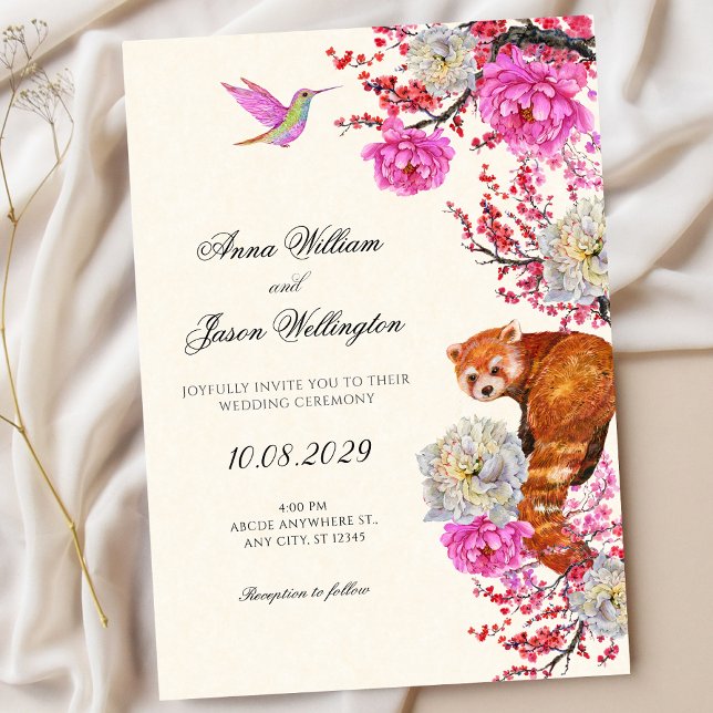 Aesthetic flora fauna spring wedding inbjudningar (Skapare uppladdad)