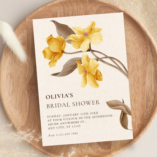 Aesthetic floral minimalist elegant bridal shower inbjudningar (Skapare uppladdad)