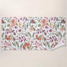 Aesthetic floral shower curtain beach towel