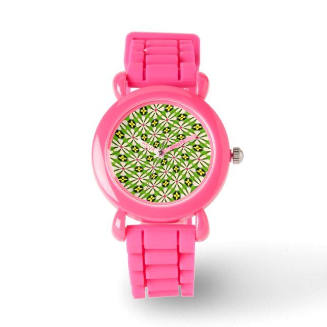 Aesthetic Flowers Mönster Armbandsur (Framsida)