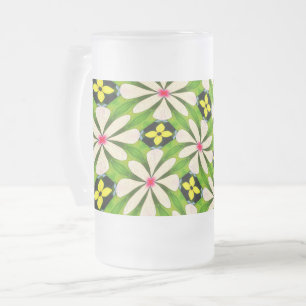 Aesthetic Flowers Mönster Frostat Ölglas